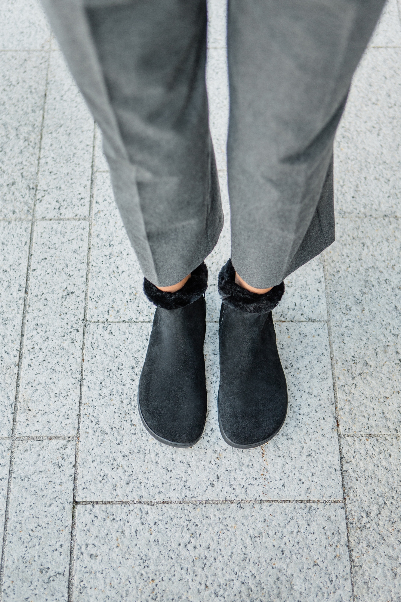 FLUFFY ankle barefoot boots Black OUTLET SHAPEN barefoot