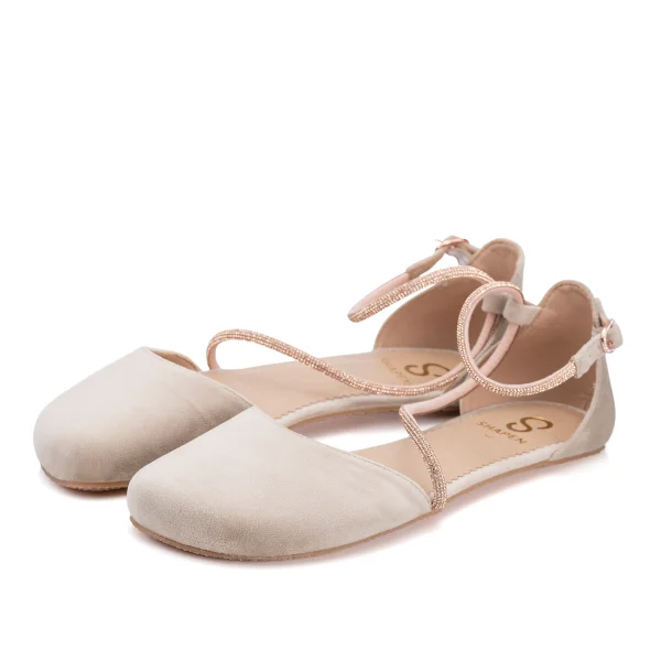 ORCHID GLAMOUR Sandały barefoot Beige Velvet