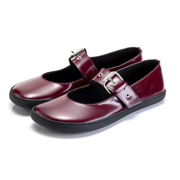 Barefoot baleríny MARY JANE COCO Bordeaux