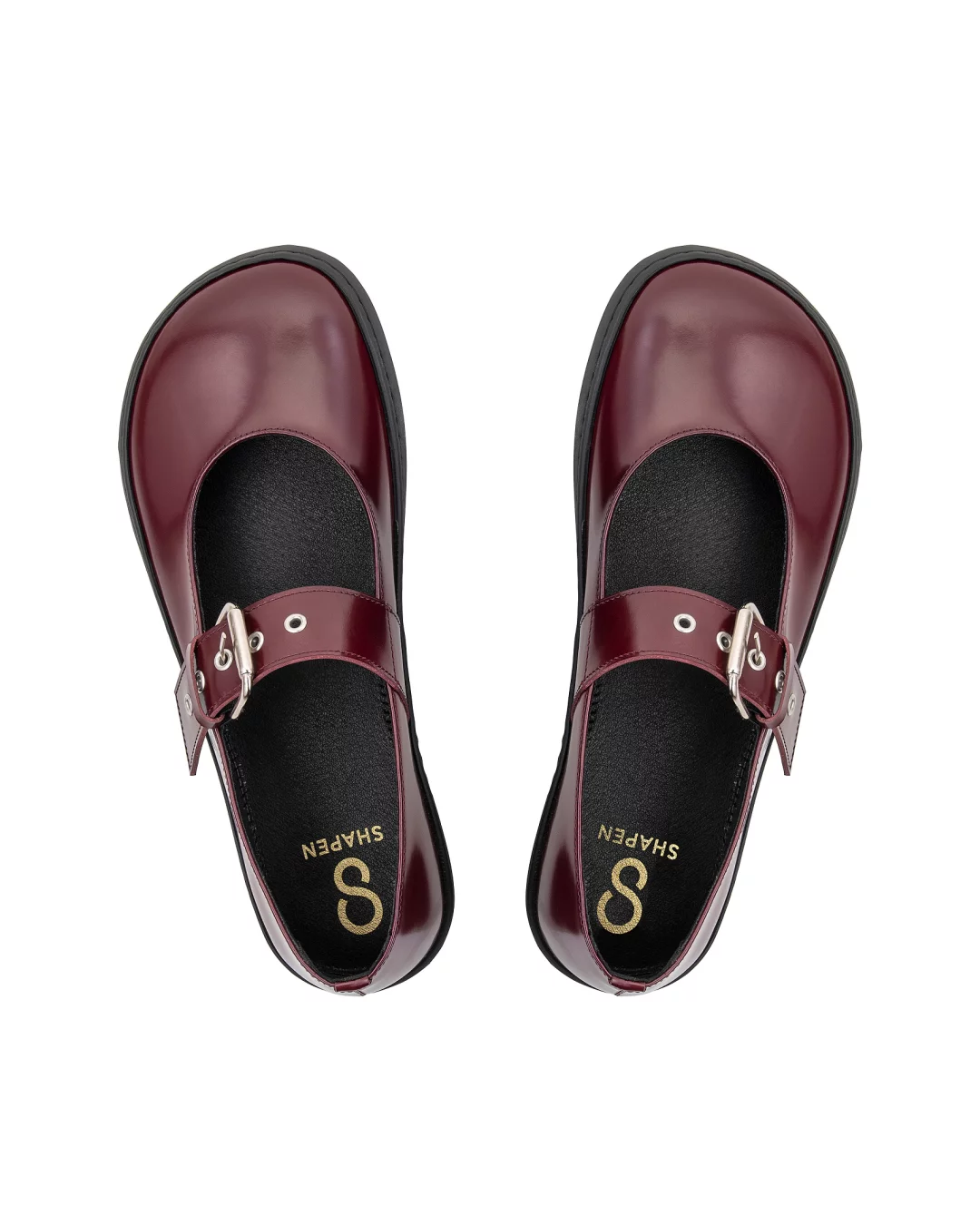 Barefoot baleríny MARY JANE COCO Bordeaux