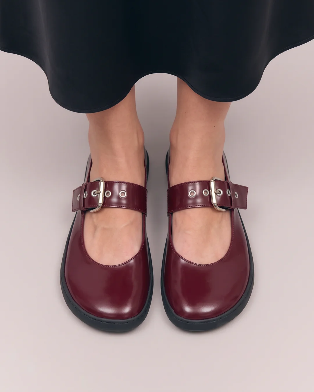 Barefoot baleríny MARY JANE COCO Bordeaux